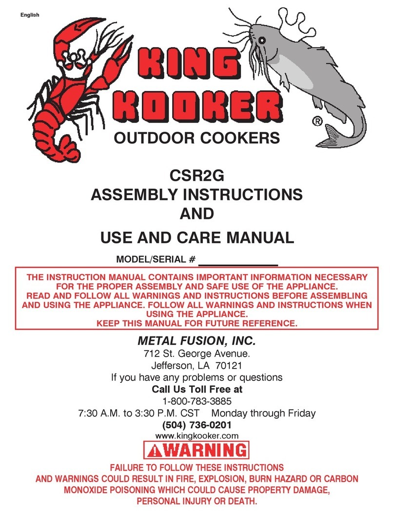 King Kooker CSR2G Assembly instructions and use and care manual King Kooker CSR2G Assembly instructions and use and care manual