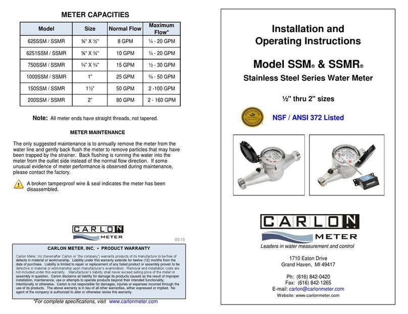 Carlon SSMR Series Installation and operating instructions