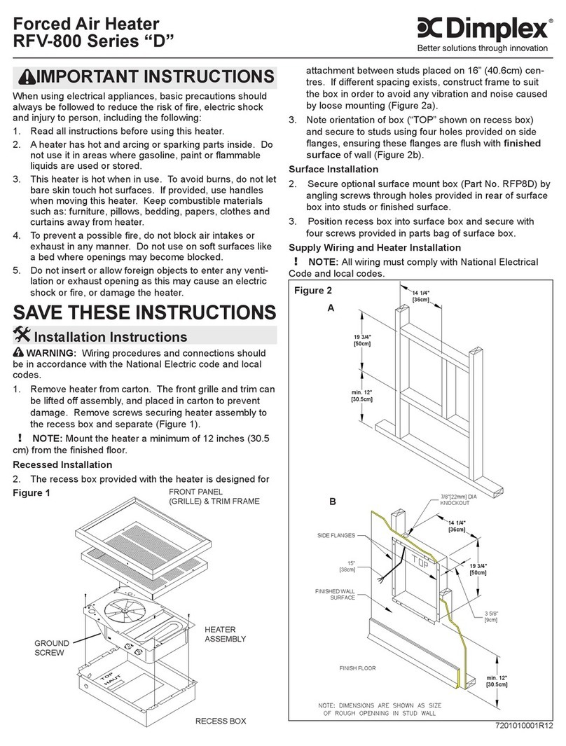 Dimplex RFV-800 "D" Series User manual