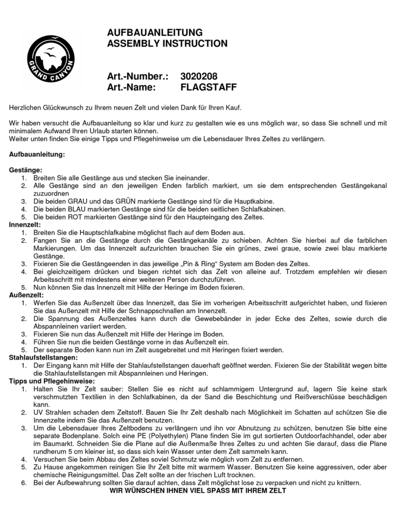 Grand Canyon FLAGSTAFF Assembly instruction