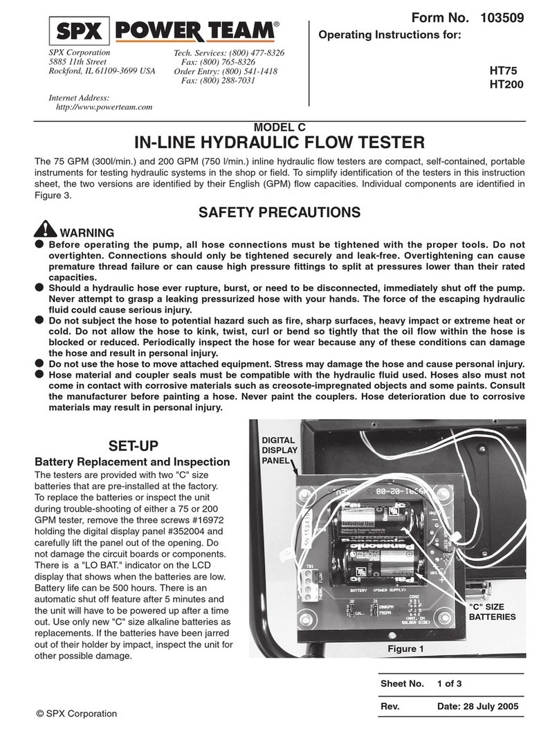 SPX POWER TEAM HT75 operating instructions
