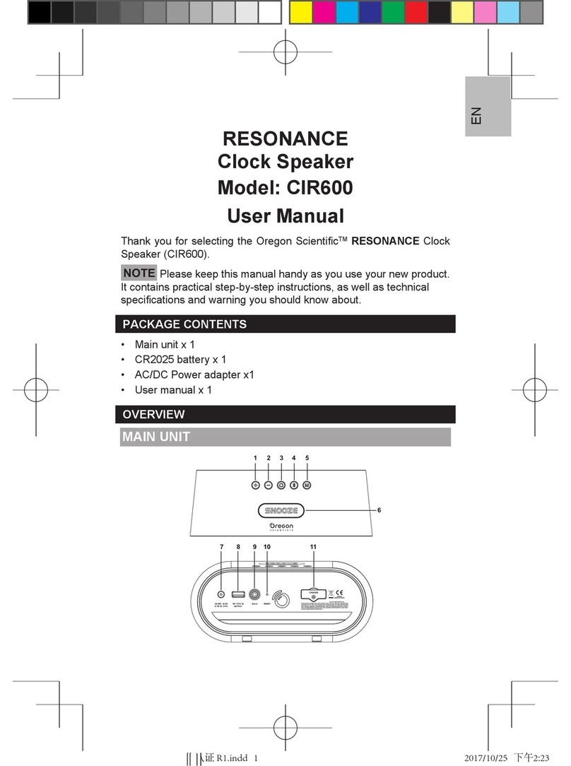 Oregon Scientific RESONANCE CIR600 user manual
