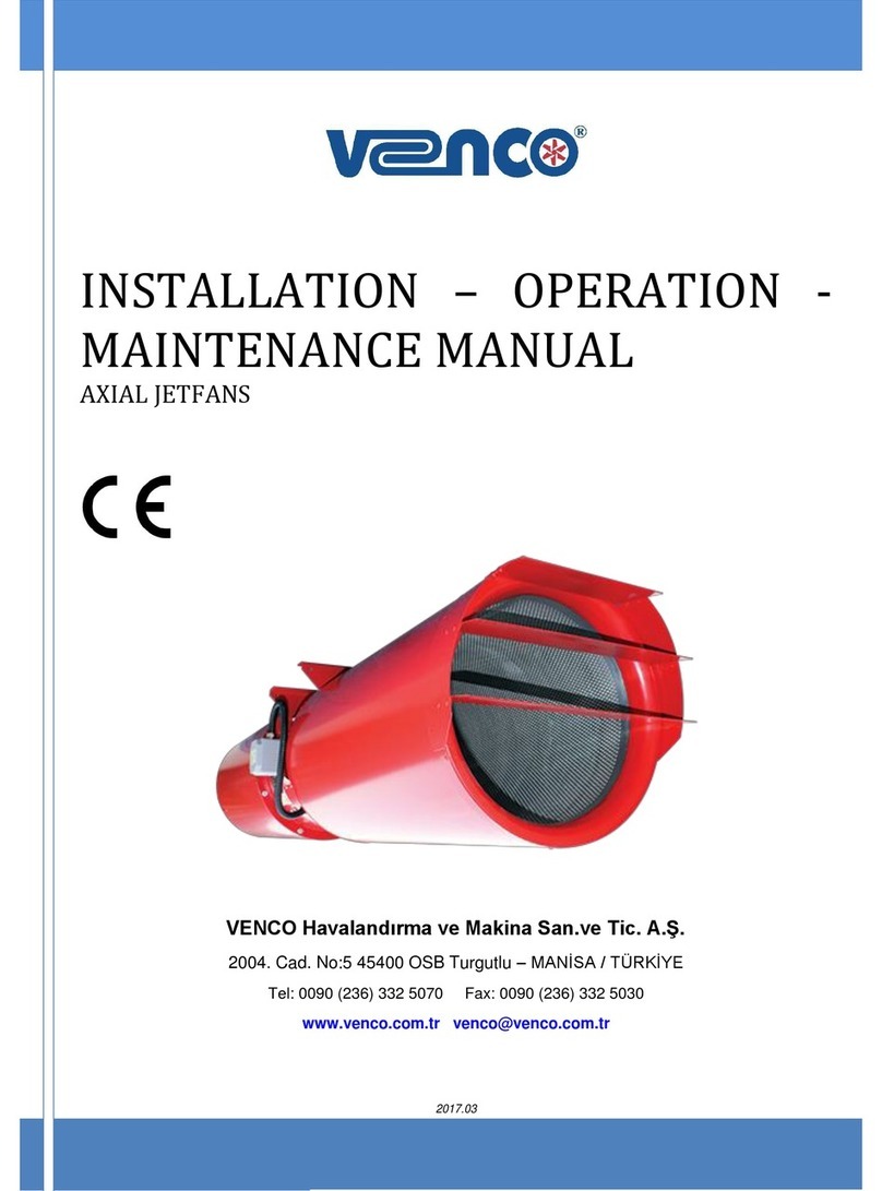 VENCO VAX-J series Installation, operation and maintenance manual
