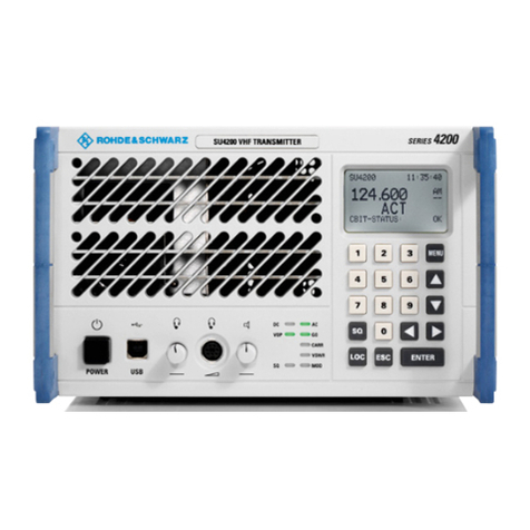 Rohde & Schwarz SU 4200 User manual