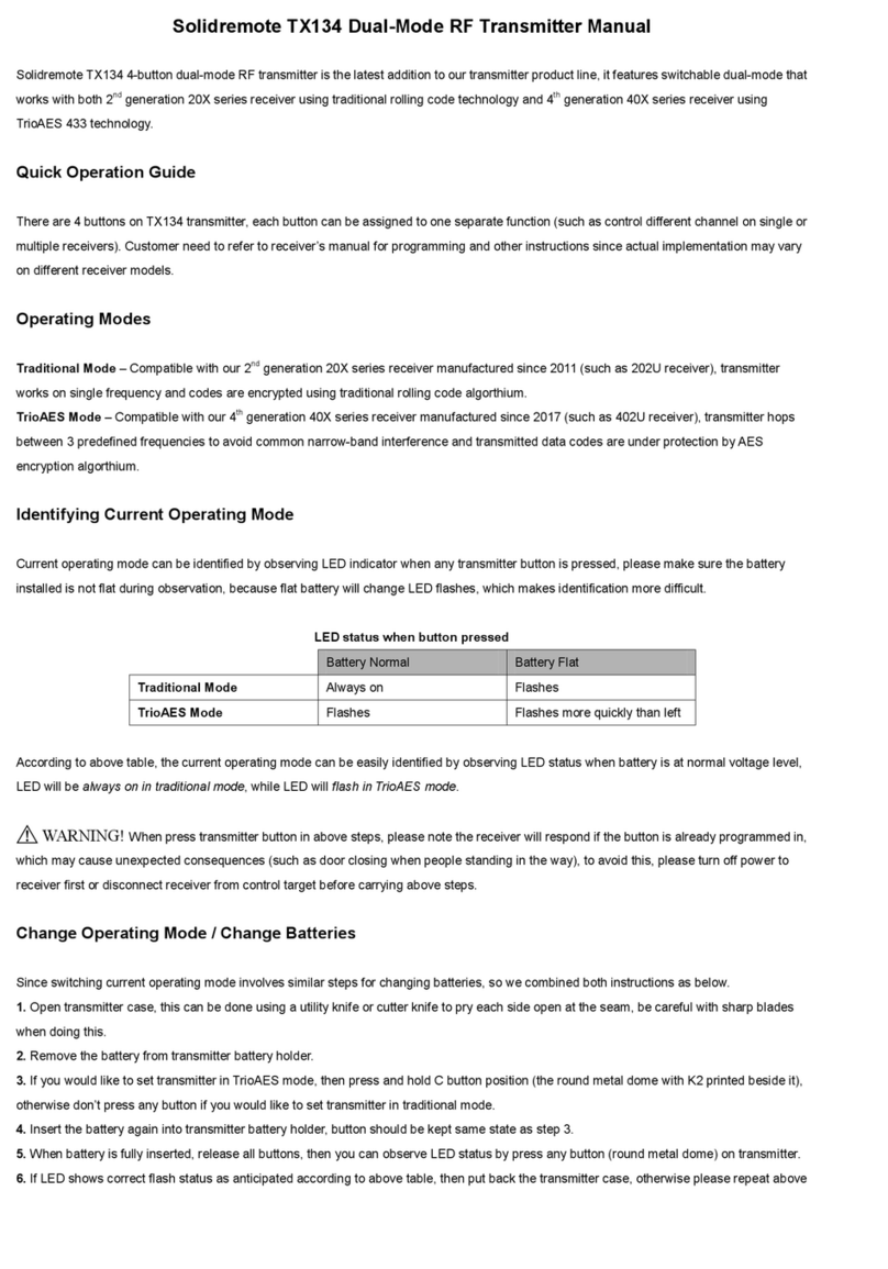 Solidremote TX134 user manual