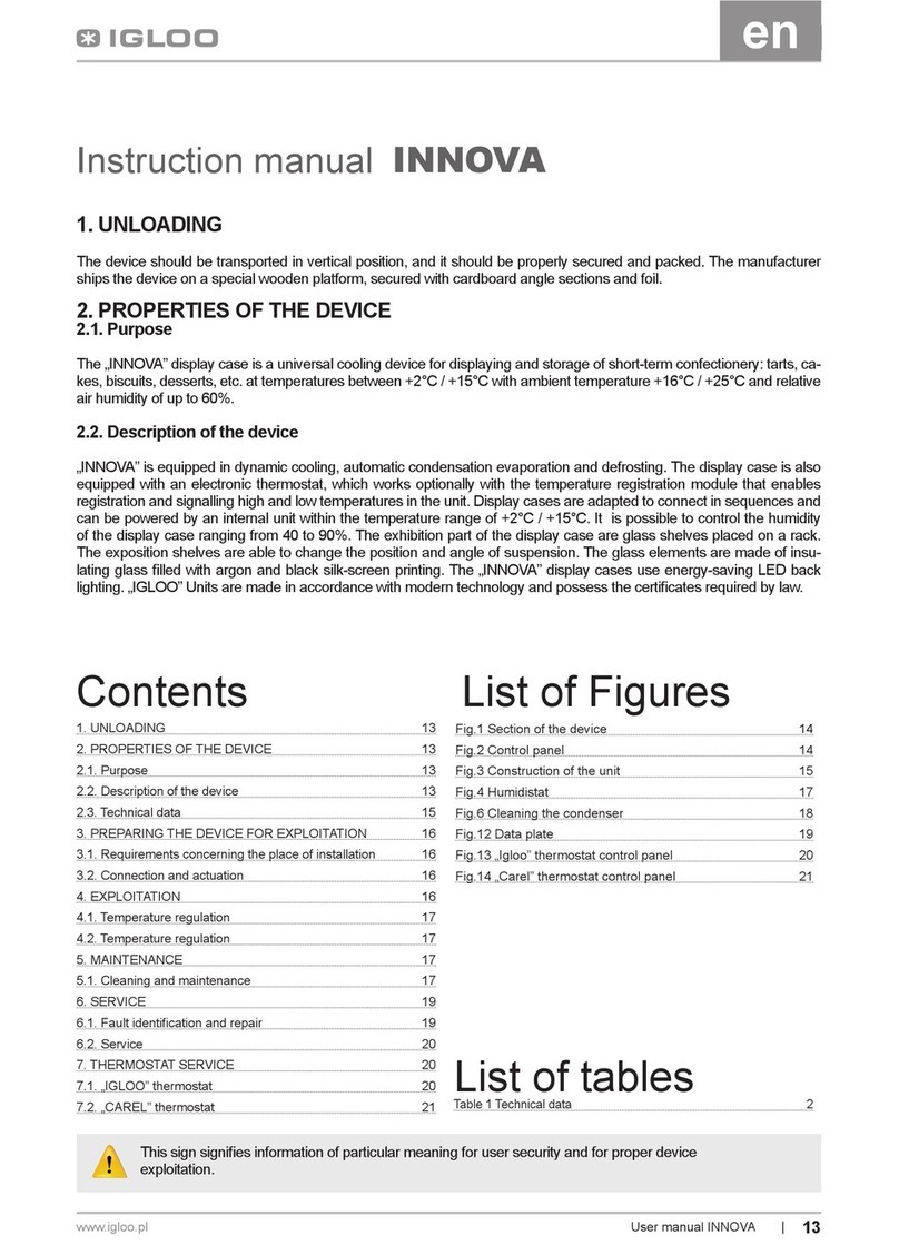 Igloo INNOVA series instruction manual