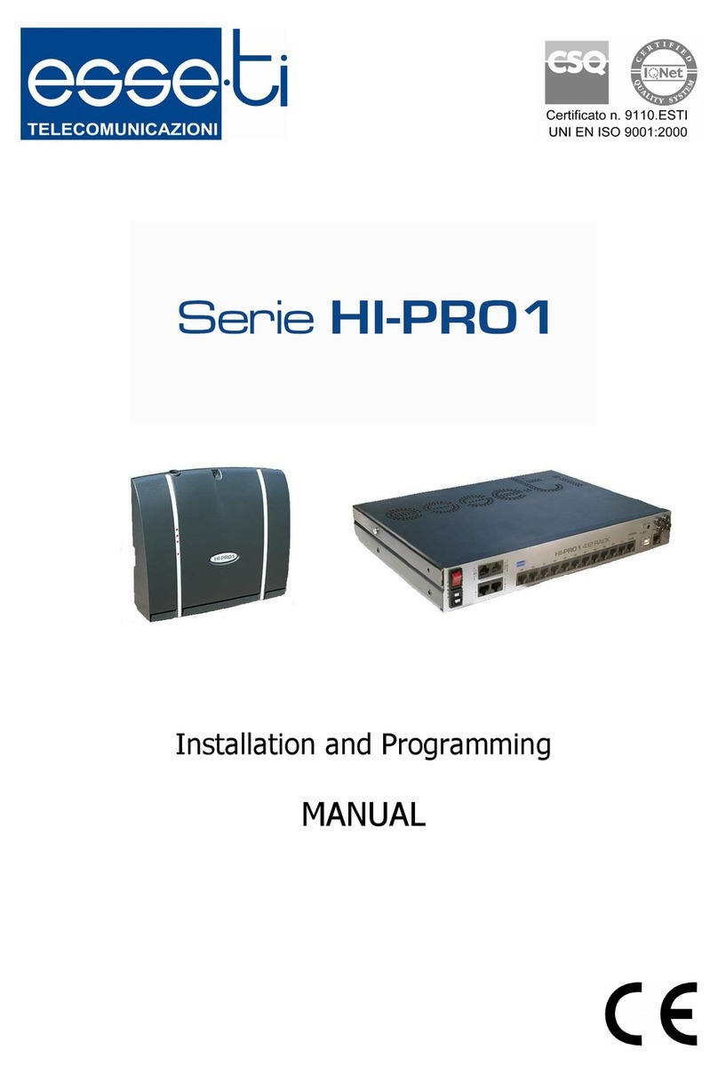 Esse-ti Hi-Pro 1 Series Installation and programming manual Esse-ti Hi-Pro 1 Series Installation and programming manual