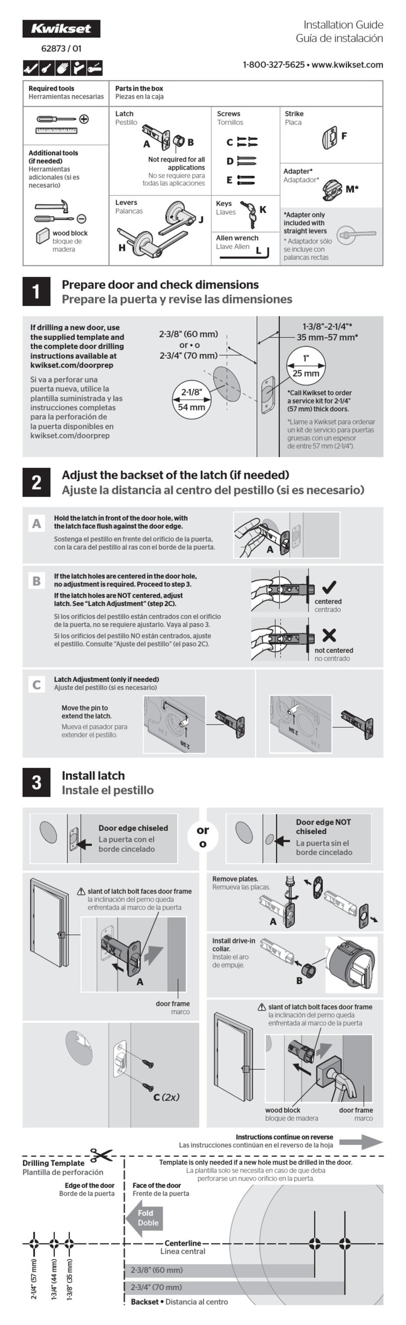 Kwikset 62873 installation guide