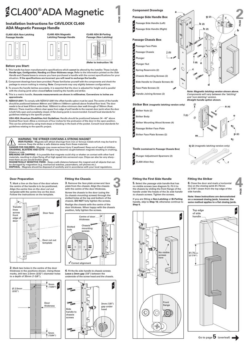 Cavity Sliders CAVILOCK CL400 ADA Magnetic installation instructions Cavity Sliders CAVILOCK CL400 ADA Magnetic installation instructions