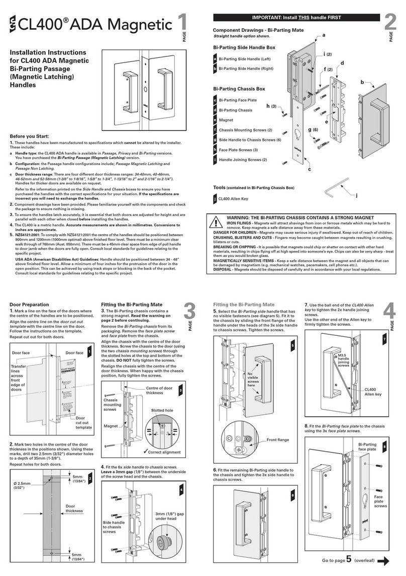 Cavity Sliders CAVILOCK CL400 ADA Magnetic Bi-Parting installation instructions