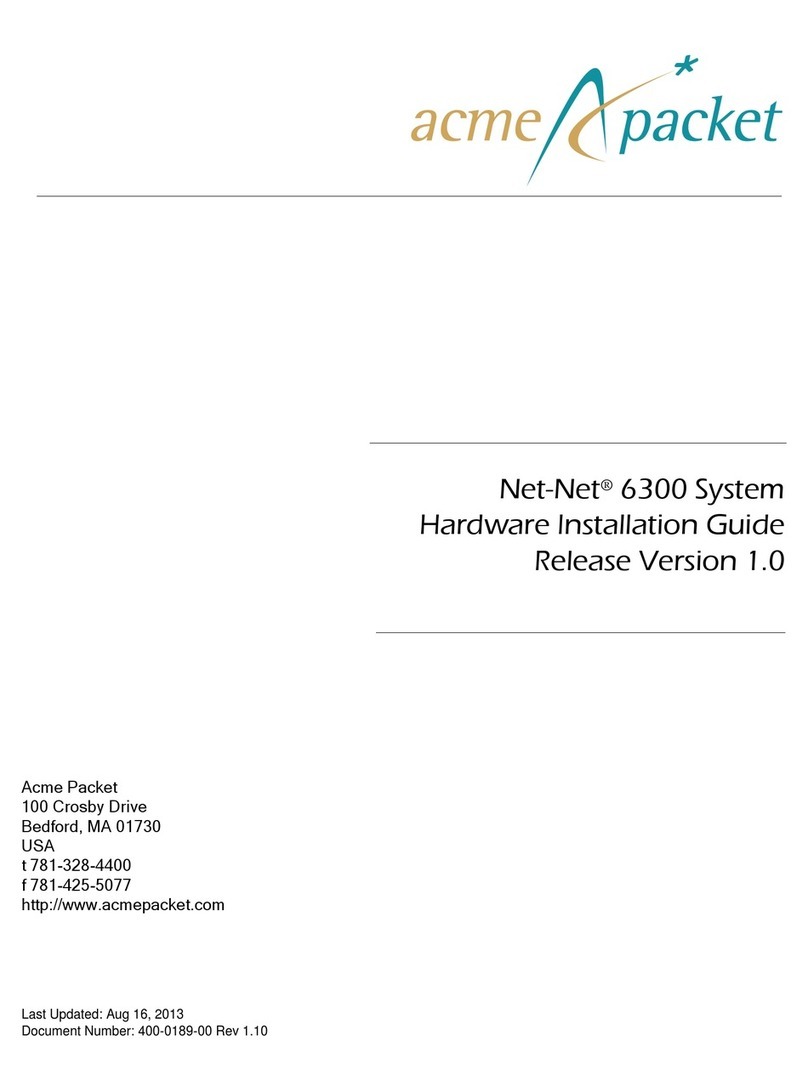 Acme Packet Net-Net 6300 Hardware installation guide
