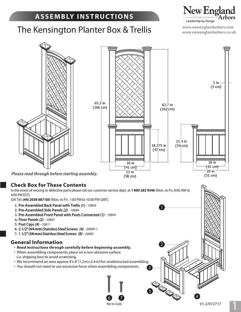 New England Arbors The Kensington Planter Box & Trellis Assembly instructions
