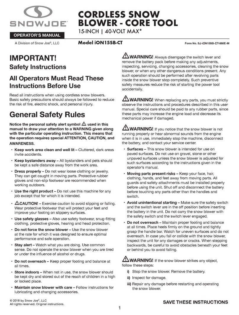 SNOWJOE iON15SB-CT Operator's manual