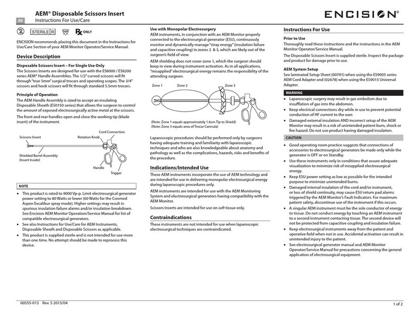 Encision AEM e-Edge Series Instructions for use