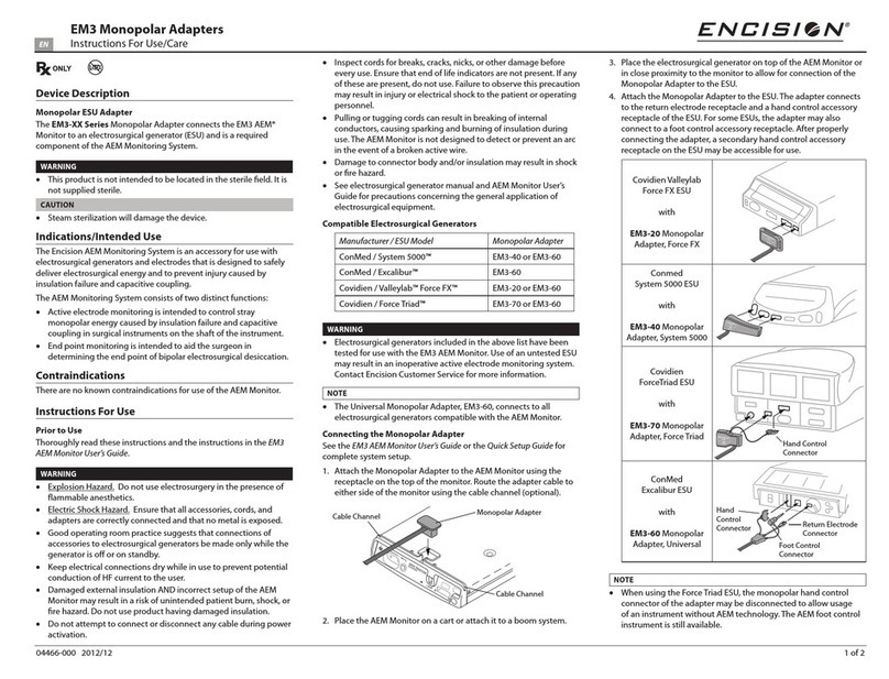 Encision EM3 Series EM3-20 Instructions for use & care