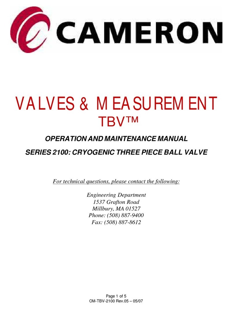 Cameron TBV 2100 Series Operation and maintenance manual
