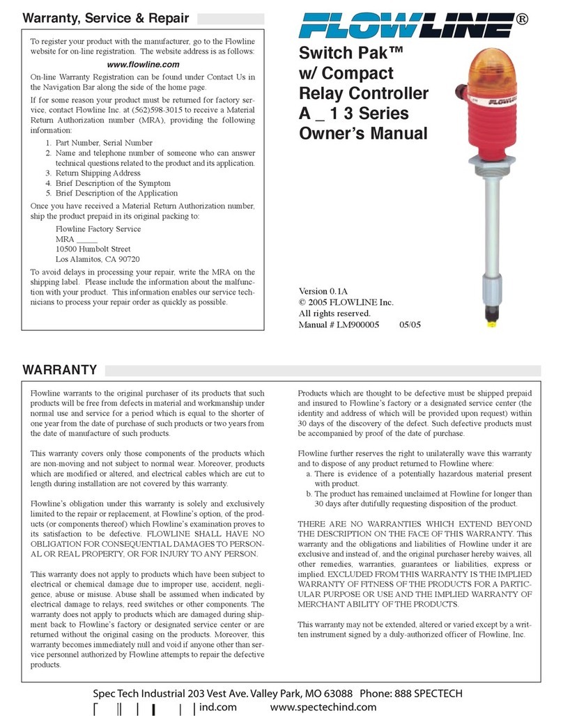 FlowLine Switch Pak A*13 series owner's manual