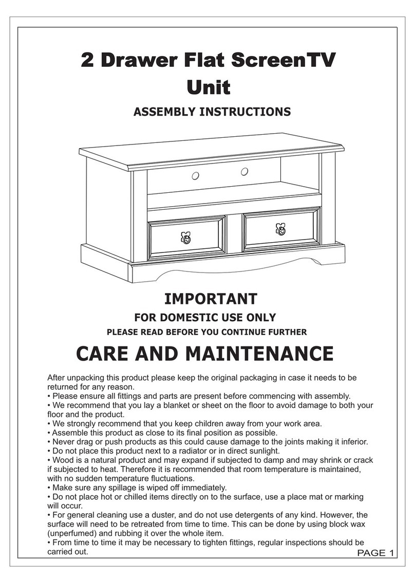 CORONA 2 Drawer Flat ScreenTV Unit Assembly instructions