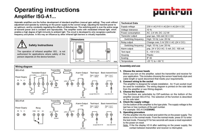 Pantron ISG-A1 Series operating instructions