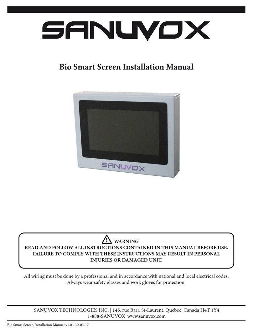 Sanuvox Bio Smart Screen installation manual