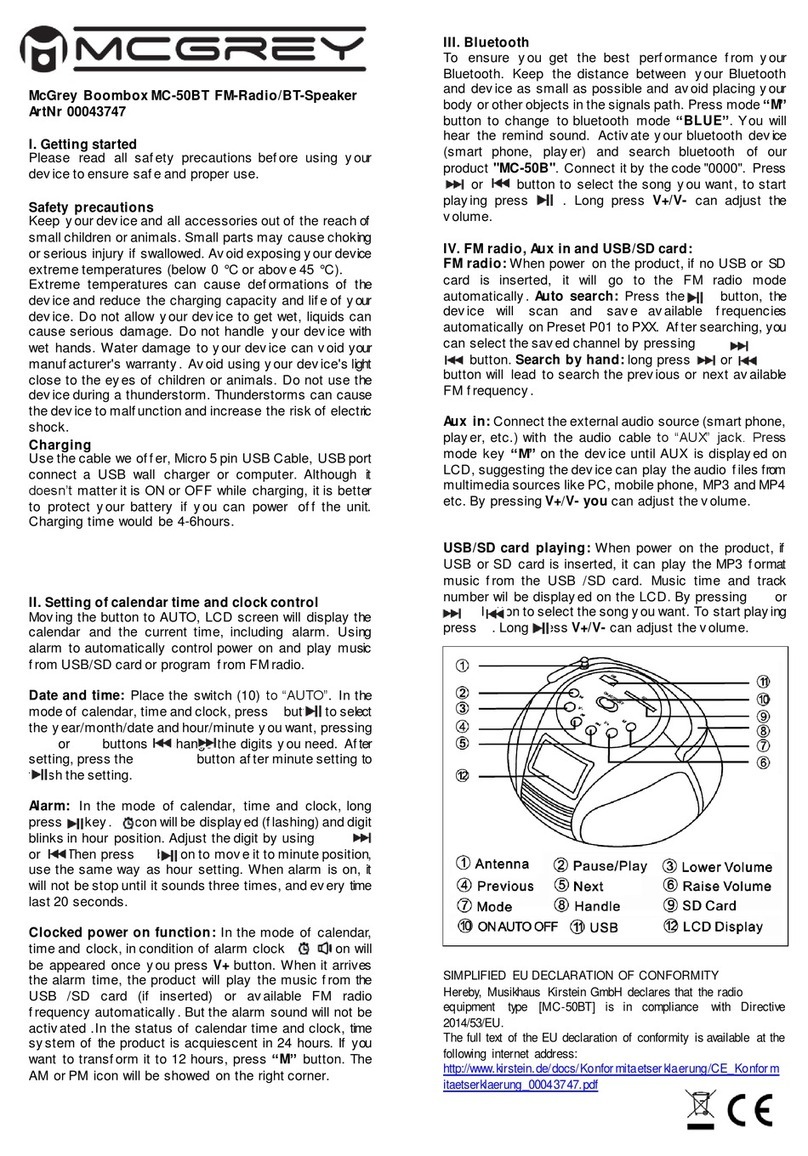 McGrey MC-50BT User manual