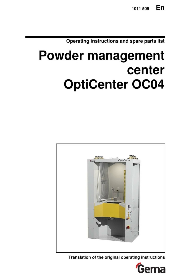 Gema OptiCenter OC04 Operating instructions and spare parts list Gema OptiCenter OC04 Operating instructions and spare parts list