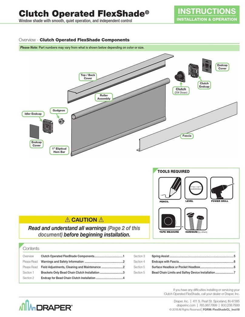 Draper Clutch Operated FlexShade Installation instructions