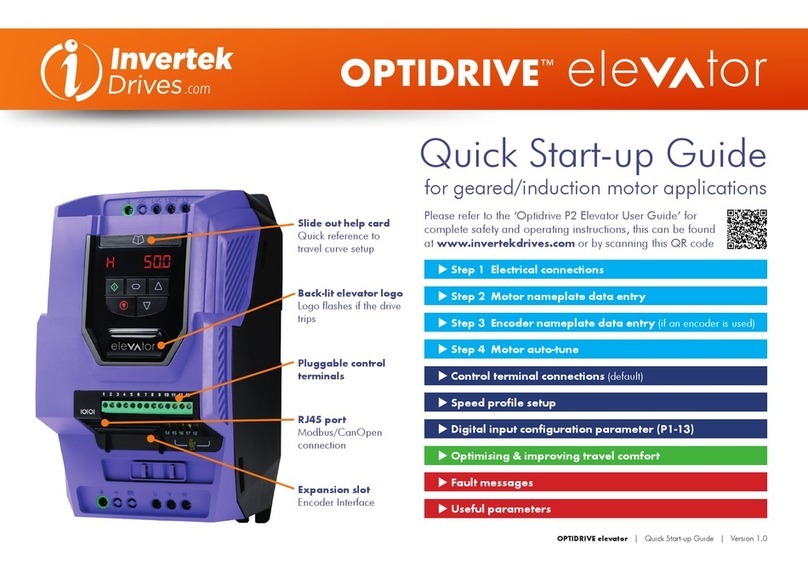 Invertek Optidrive Elevator Quick start up guide