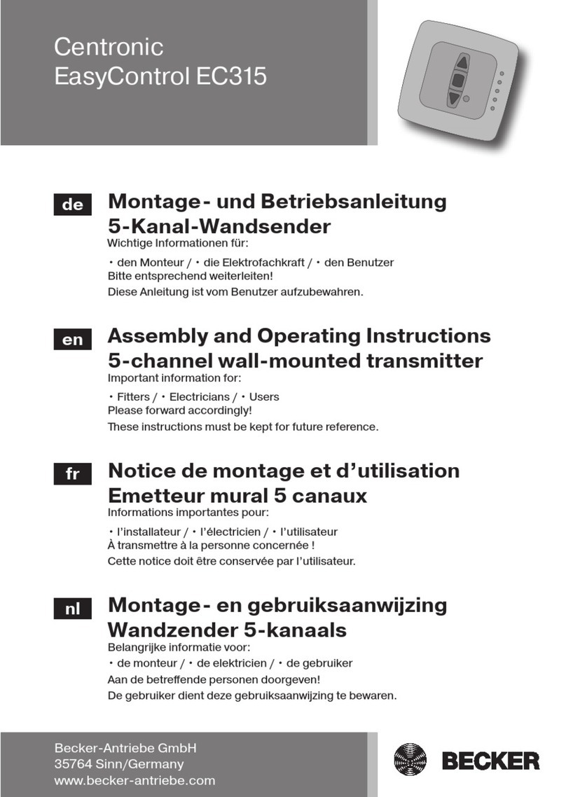 Becker Centronic EasyControl  EC315 Assembly and operating instructions