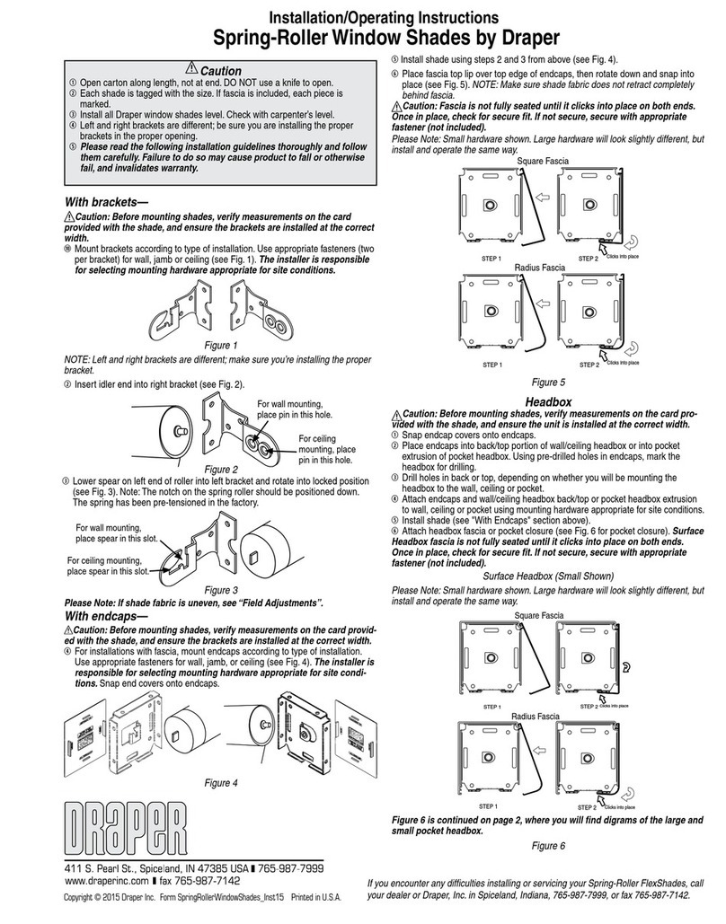 Draper Spring-Roller Window Shade User manual