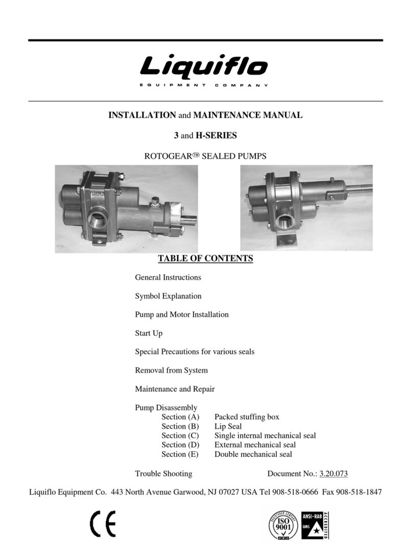 Liquiflo ROTOGEAR H Series Installation and maintenance manual Liquiflo ROTOGEAR H Series Installation and maintenance manual