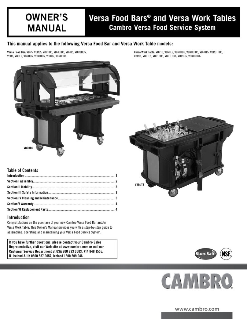 Cambro VBR5 owner's manual