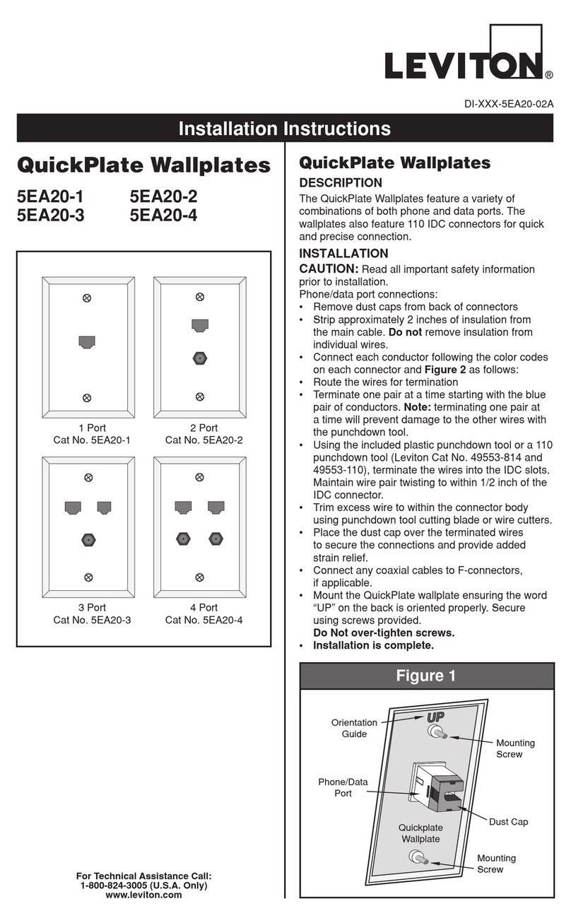 Leviton QuickPlate 5EA20-1 User manual
