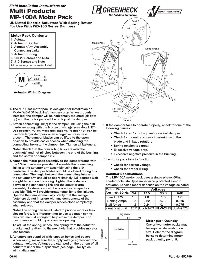 Greenheck MP-100A installation instructions