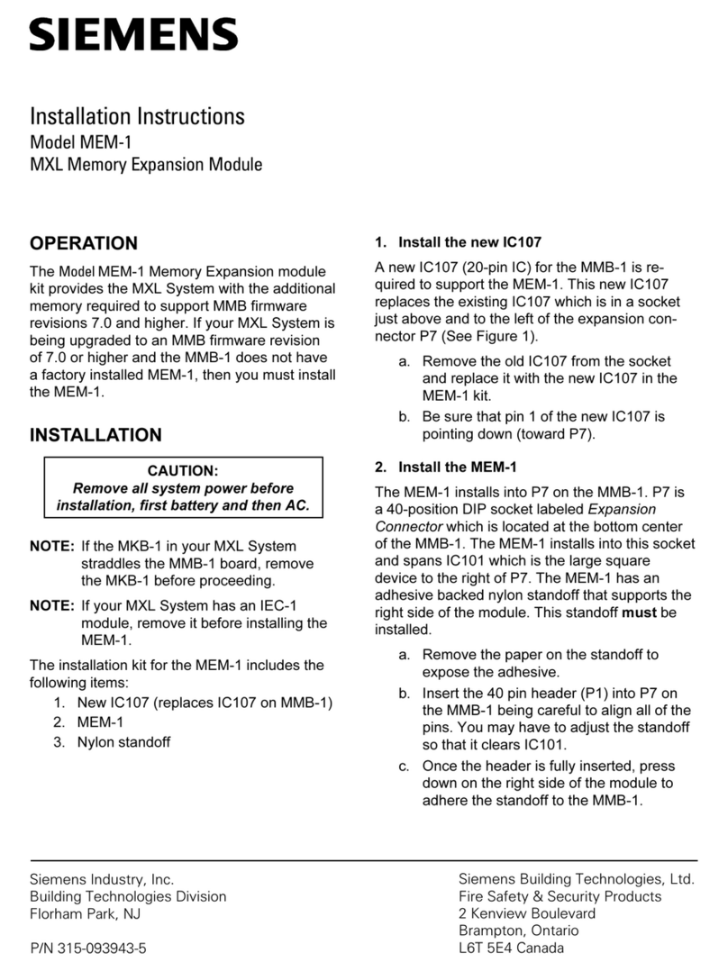 Siemens MEM-1 User manual