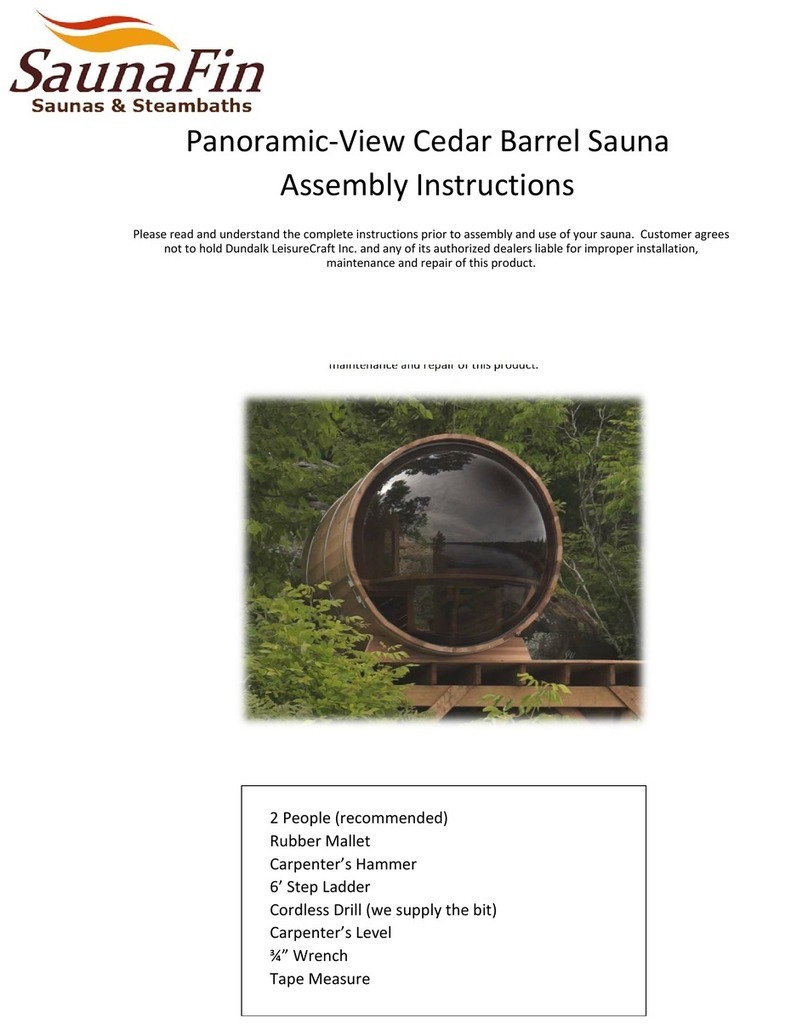SaunaFit Panoramic-View Cedar Barrel Assembly instructions