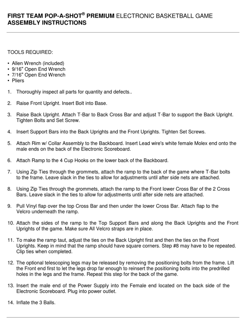 FIRST TEAM SPORTS POP-A-SHOT PREMIUM Assembly instructions