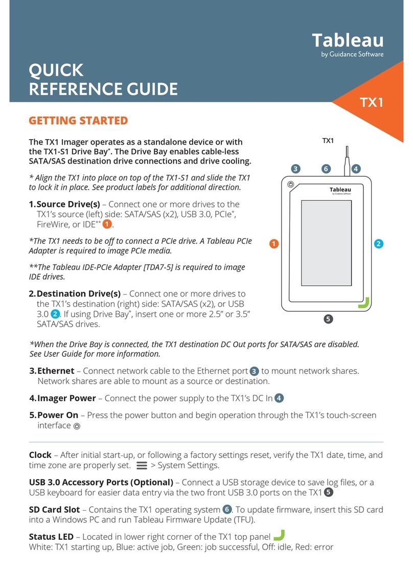 Tableau TX1 Quick reference guide
