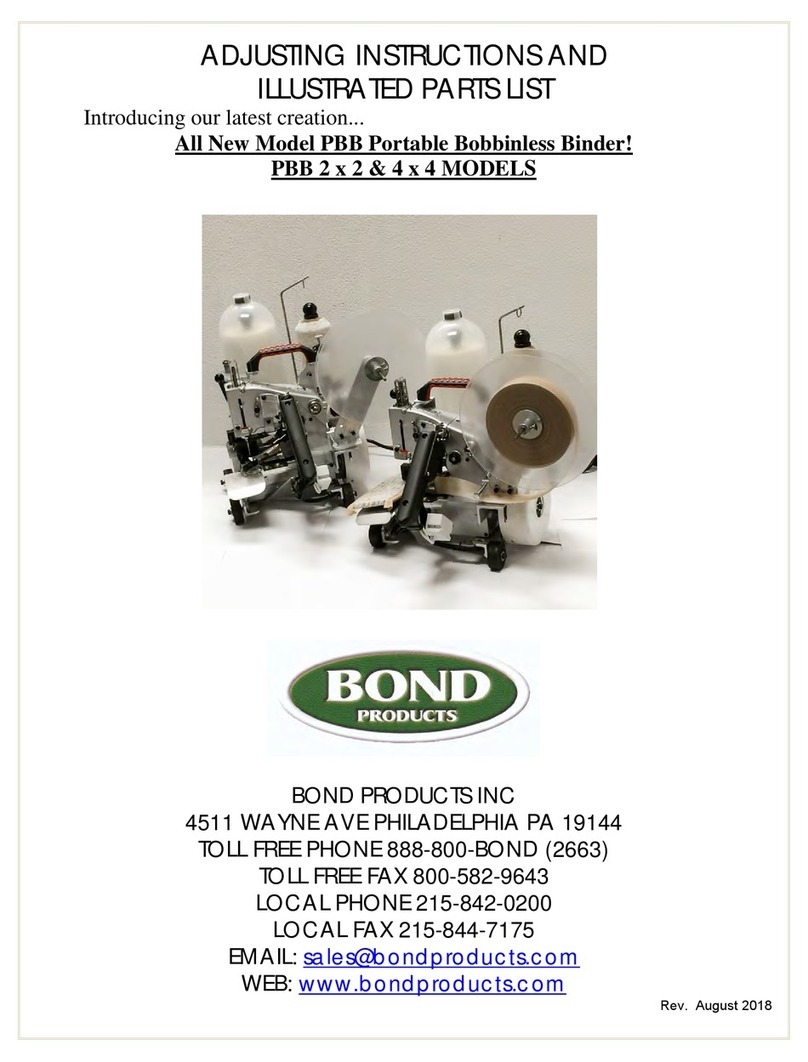Bond PBB 2 x 2 Adjusting instructions and illustrated parts list