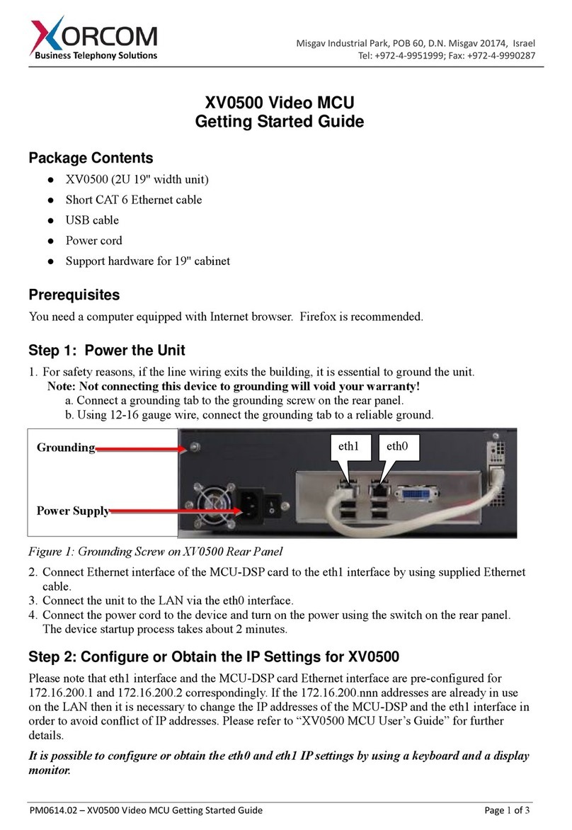 Xorcom XV0500 User manual