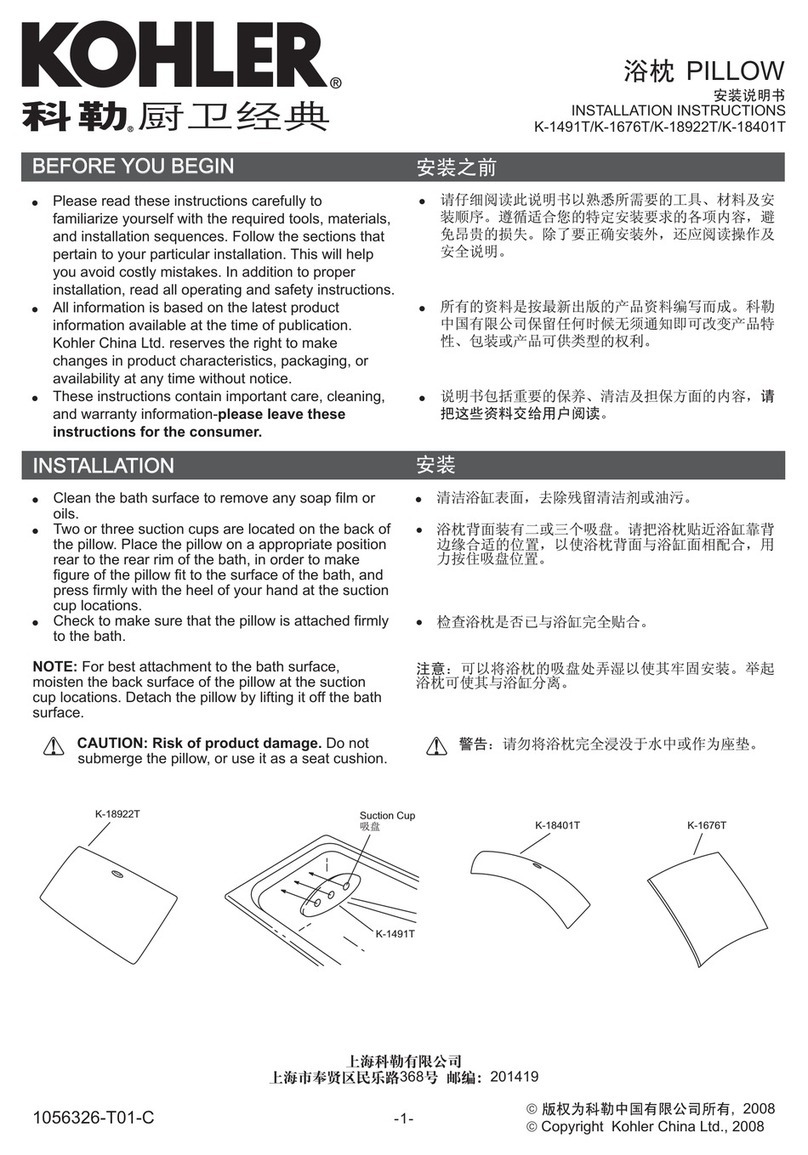 Kohler K-1491T installation instructions Kohler K-1491T installation instructions