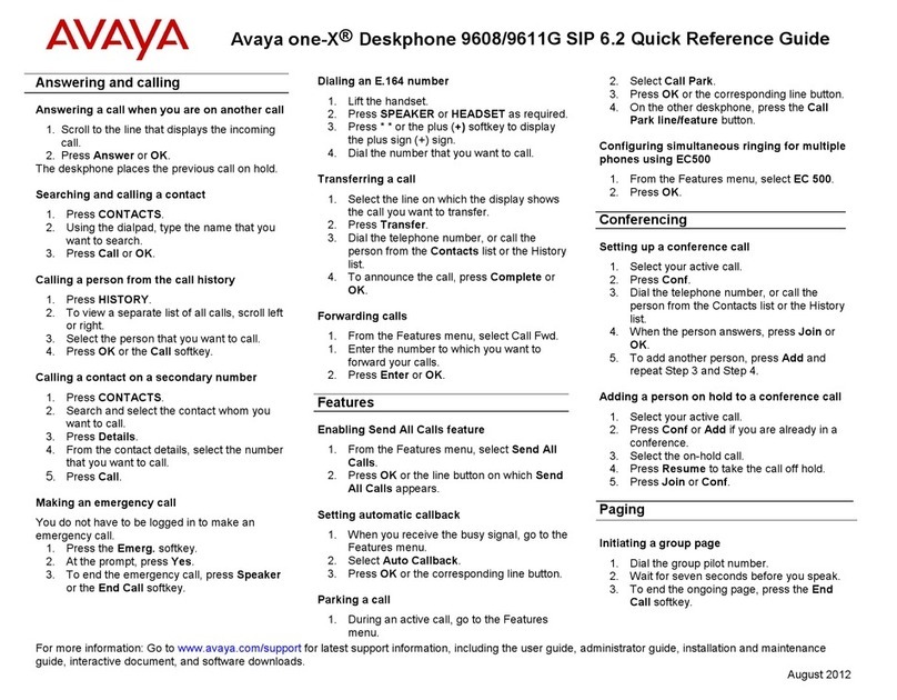Avaya one-X 9611G User manual