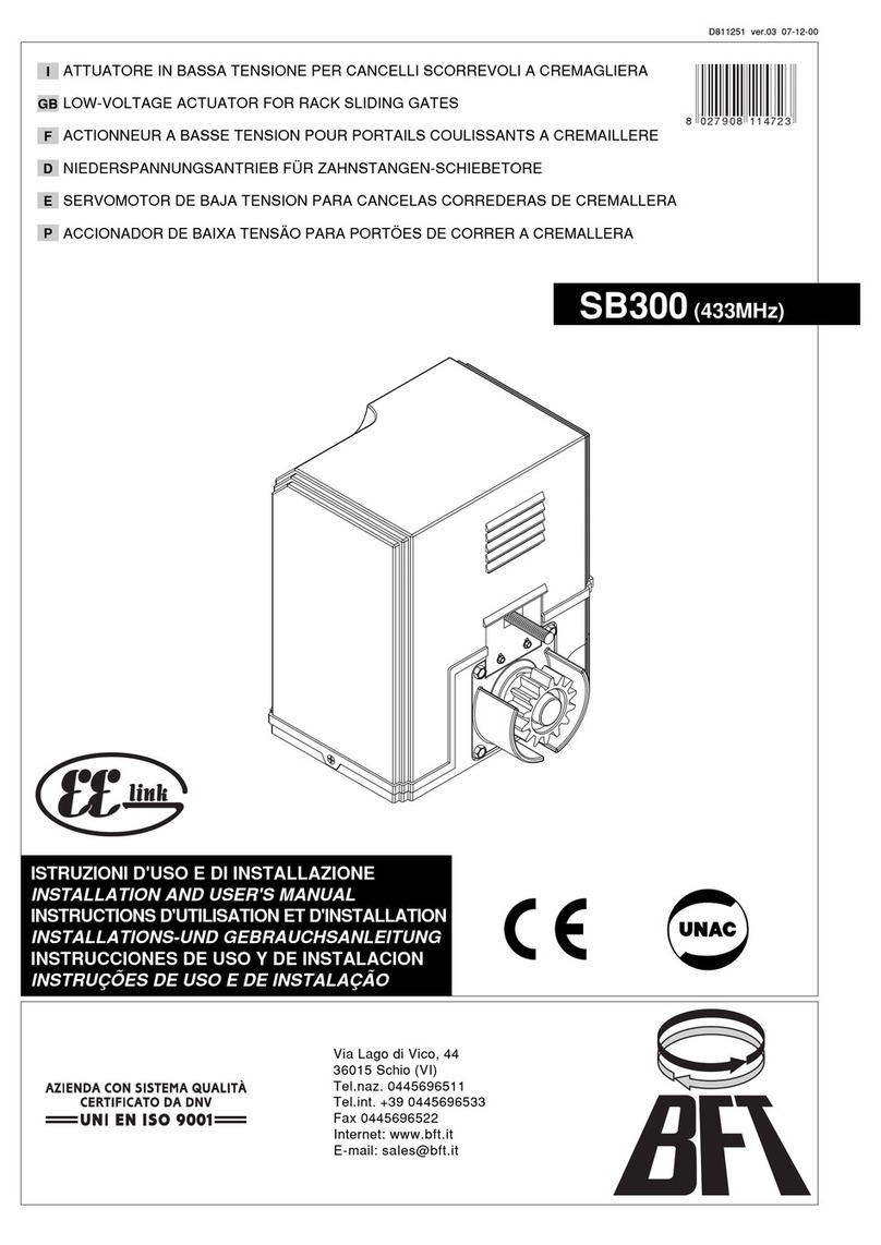 BFT SB300 Installation and user manual