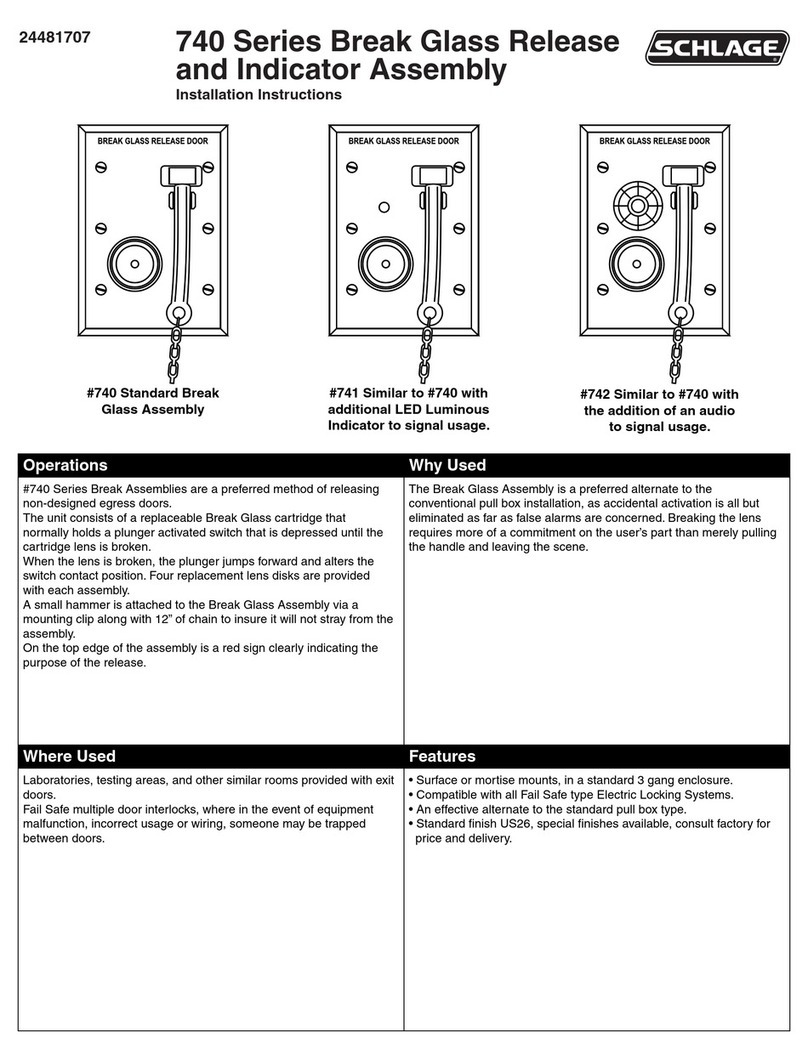 Schlage 740 Series installation instructions