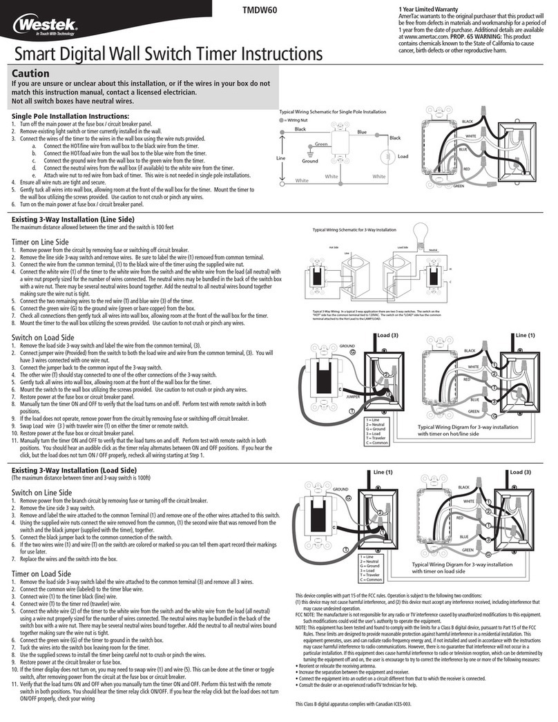 WESTEK TMDW60 installation instructions