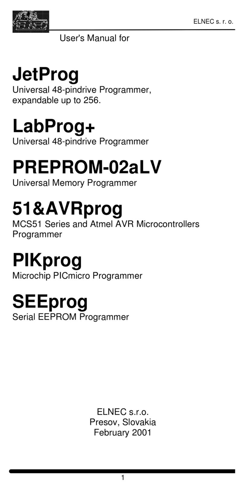 Elnec JetProg user manual