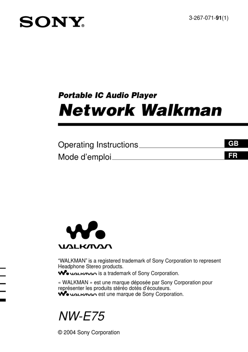 Sony NW-E75 - Network Walkman operating instructions