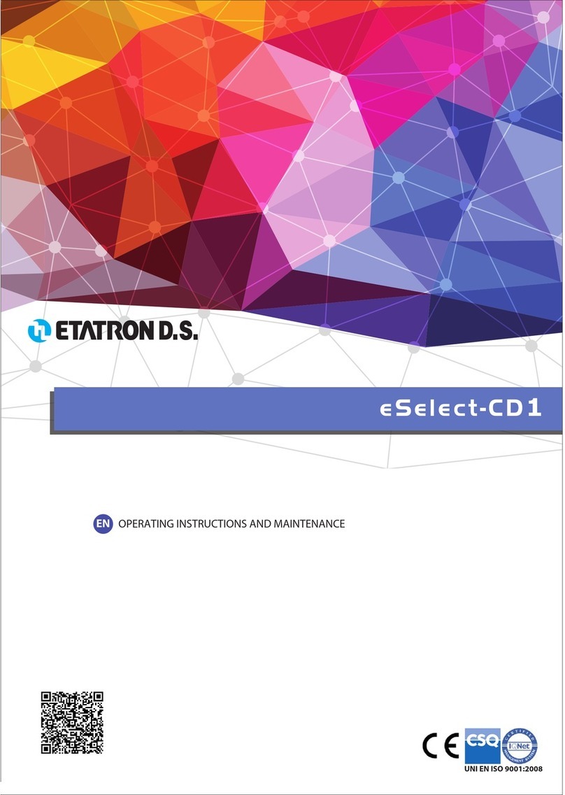 Etatron eSelect-CD1 Operating	instructions and maintenance