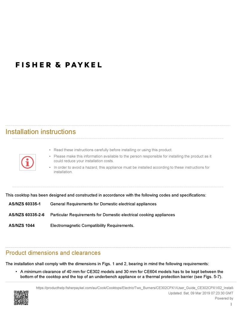 Fisher & Paykel AS/NZS 60335-1 installation instructions