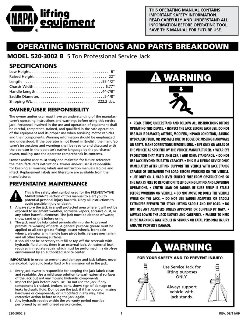 Napa 520-3002 B operating instructions